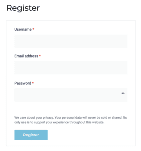 Account registration for Buyer